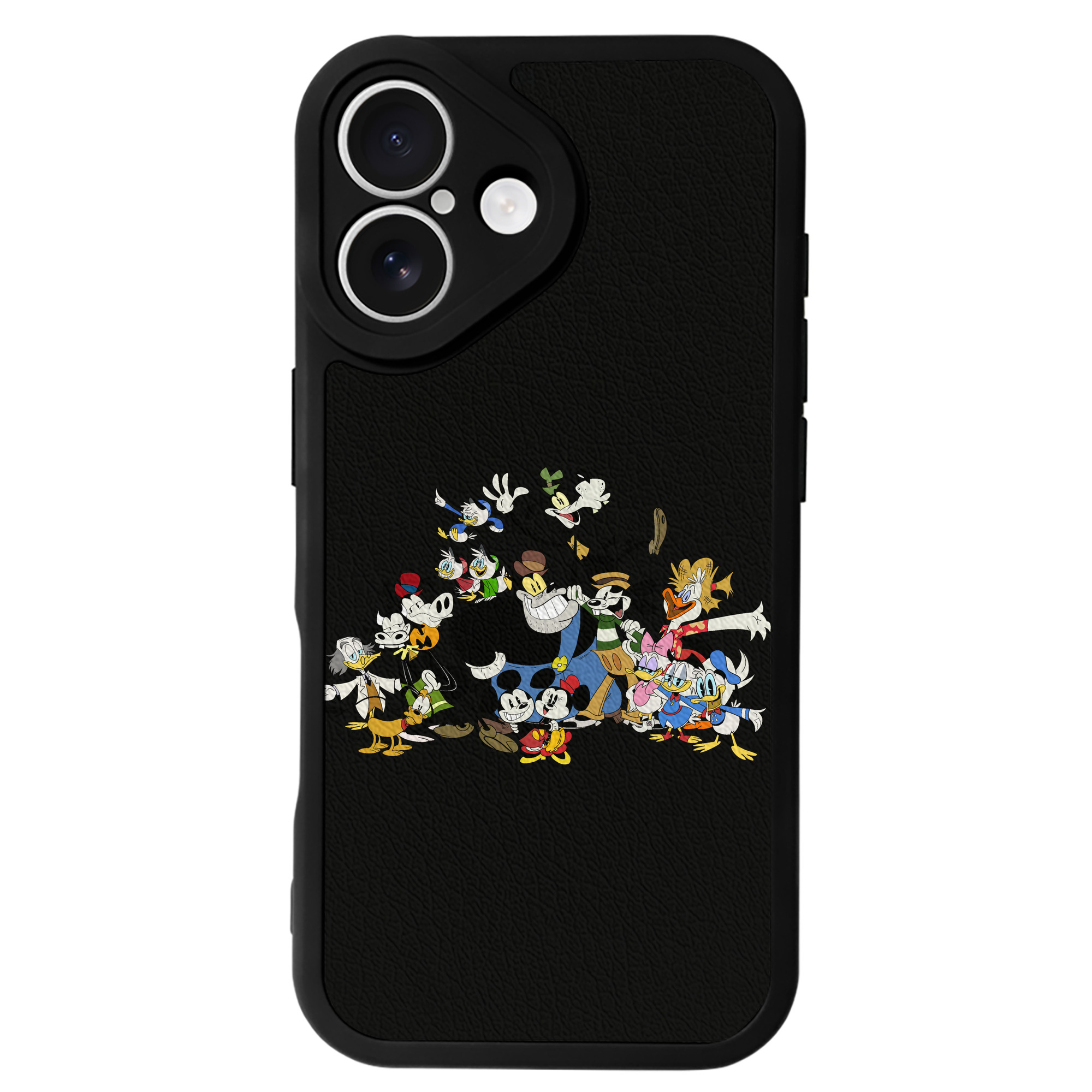 （画像用） ミッキーマウス Mickey Mouse 【iPhone 16シリーズ対応】シリコンスマホケース（レザー調） 材質：シリコン